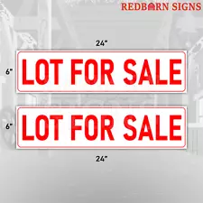 Lot For Sale 6"x24" REAL ESTATE RIDER SIGNS Double Sided 2PK - Visible Durable