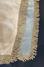 90x60 RECTANGLE Faux Suede and Satin Reversible Gold And Light Green TABLECLOTH