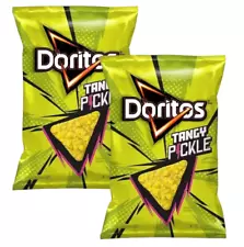 Doritos TANGY PICKLE Flavored Tortilla Chips LIMITED 9.25 oz (2 Bags)