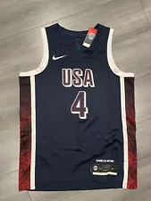 Authentic Nike Team USA Basketball Steph Curry Jersey 2024 Olympics Blue L 48