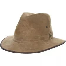 STETSON SALE * MENS SAFARI FEDORA HAT * 1 L * NEW SUEDE LEATHER SUN SHADY UPF50