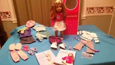 American girl doll Mia 2008 plus outfits, hockey, book retired