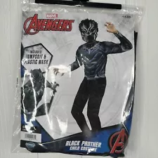 Black Panther Marvel Jazwares Halloween Costume Child L 12-14 Hard Plastic Mask