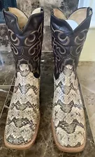 Cowtown eastern RATTLESNAKE EXOTIC Rare COWBOY BOOTS Mens 14 D