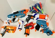 Lot Of 8 Nerf Guns And Soft Bullet Darts