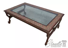 F62250EC: Baroque Style Coffee Table w. Tile Mosaic & Beveled Glass Top