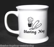 White Ceramic Military Style Shaving Mug with Shaving Logo