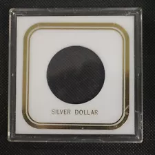 Silver Dollar Plastic Coin Holder White Insert w/ Gold Border - Liquidation Sale