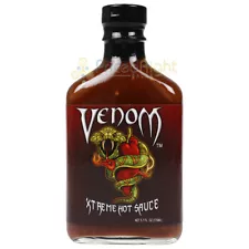 Sauce Crafters Venom Xtreme Hot Sauce Habanero Not for Beginners 5.7 Oz Bottle