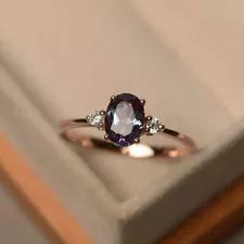 Alexandrite Ring,Rose Gold Rings,Engagement Ring,Anniversary Gift Ring For Women