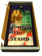 God Bless America United We Stand Twin Tower Salute Clock T-992