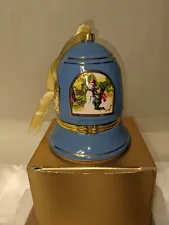 Mr. Christmas Music Bell Ornament Blue Trinket Box "The First Noel" NOS