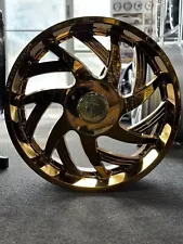 22" NIGHTHAWK 24k GOLD WHEELS RIMS 5x127 5x120 OLD SCHOOL IMPALA CHEVY