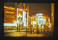 Coca Cola Neon Sign Piccadilly Circus 1950s London England 35mm Red Border Slide