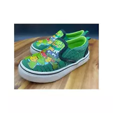 Teenage Mutant Ninja Turtles Shoes Boys Size 9 Slip On Toddler TMNT Green Flats