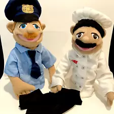 SML Melissa & Doug Brooklyn Guy and Chef PeePee Puppets w/2 outfits for Brooklyn