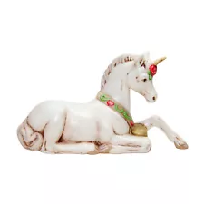 1985 Laying Down Rustic 8" Unicorn Figurine Ceramic Sculpture Hand Painted VTG