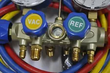 Manifold Gauge 4Way Hose Set R410a R22+AC HVAC Charge Test Recovery Service Tool