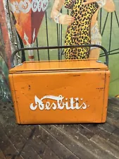 VINTAGE C. 1950 NESBITTS CRONSTROMS COOLER SIGN COCA COLA 7UP PEPSI ORANGE CRUSH