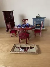 Dolls House Dining Room Furniture 1/12 Scale In VG -Excellent Condition