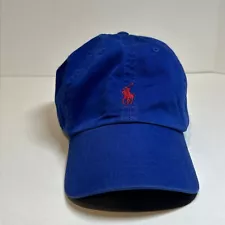 Polo Ralph Lauren Hat Cap Leather Strap Back Blue Pony Preppy Dad Men