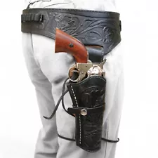 Gun Holster Belt Western Leather Revolver Pistol Tooled .22 .38/357 .44/45 Cal