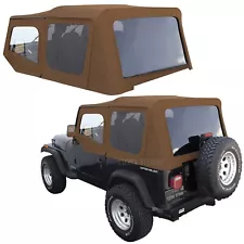 Jeep Wrangler YJ Soft Top, 88-95, w/ Upper Doors, Tinted Windows, Spice Denim