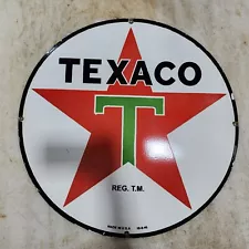 TEXACO STAR 30 INCHES ROUND ENAMEL SIGN