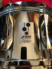 Sonor Phonic 508X Beech Snare 8"x 14" 10 Lug w/Hella Hoops Slotted Rods