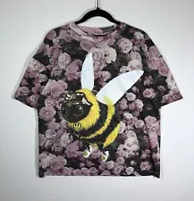 Drew House Bizzy Bee Shirt Rose Floral AOP Oversized Small Boxy Justin Bieber