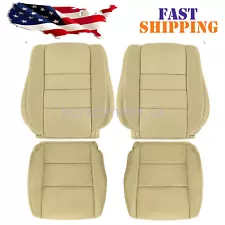 For 2008-2012 Honda Accord Driver & Passenger Bottom Top Leather Seat Cover Tan