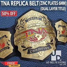 NEW TNA WORLD HEAVYWEIGHT WRESTLING CHAMPIONSHIP REPLICA TITLE BELT 6MM ZINC