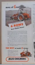 1950 magazine ad for Allis Chalmers - Model G Design Tractor, rear engine power