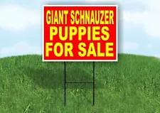 Giant Schnauzer PUPPIES FOR SALE YELLOW RED Yard Sign Road with Stand LAWN SIGN