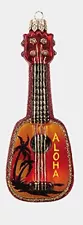 Hawaiian Ukulele Polish Glass Christmas Tree Ornament Decoration