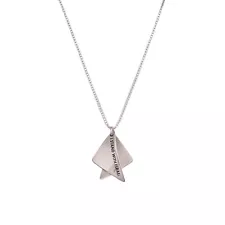 Engrave Stand with Israel Star of David Unique Design Pendant Necklace Silver