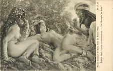 Postcard Etienne Dinet The Messenger of Satan, Naked Girls in Jewelry c1907