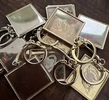 Lot of 10 RARE-EMPTY BLANK METAL KEYCHAIN FOR VARI-VUE LENTICULARS FLICKERS