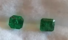 2 x Zambian Facet Cut Natural Emeralds 0.49 and 0.56 carats +- 5mm and 4mm