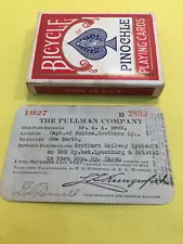 Rare 1927 Chief of Police for Southern RR THE PULLMAN CO. Berth BOARDING TICKET