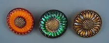 COLORFUL CZECH GLASS BUTTONS - SET OF - SUNFLOWER