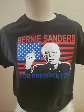 SIZE L HANES Bernie Sanders 2016 Black T-Shirt Unisex Collectable INVBG95