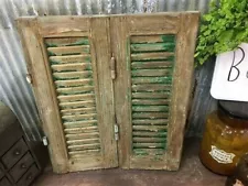 Small Green Antique Farmhouse Shutter, Wood Shutter, Architectural Salvage B8,