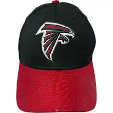 Atlanta Falcons New Era Hat Cap Size S/M Flex Stretch Fitted 39Thirty Black Red