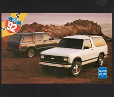 1992 Chevrolet S-10 BLAZERS: Original Dealer Promotional Postcard UNUSED VG+/Ex