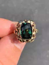 14ct gold green sapphire ring art deco 1920s