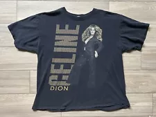 2009 CELINE DION T SHIRT CONCERT WORLD TOUR DOUBLE SIDED SHIRT SIZE XL