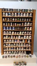 138 Thimble Vintage Lot Collection Metal Porcelain Ceramic Metal Glass States