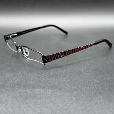 L.e.i. LEI109 Half-Rim Eyeglasses Frame Black Copper Flex 50-17-135 Used