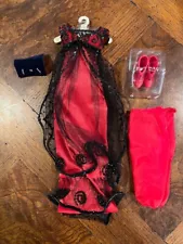 TITANIC ROSE FRANKLIN MINT OUTFIT RED DRESS FROM JUMP MOVIE SCENE